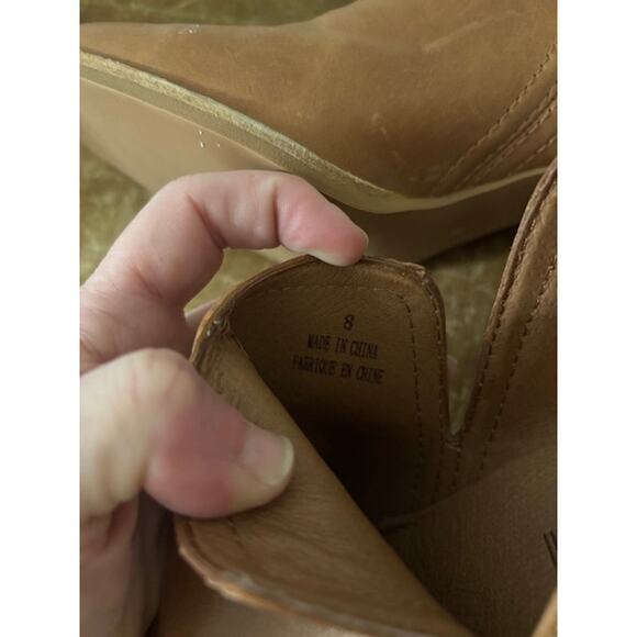 Jeffrey Campbell Rosalee Leather Slip On Boots Stacked Block Heel Booties Sz 8 - Picture 6 of 9